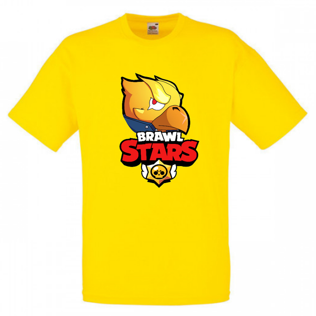 Футболка дитяча Бравл Старс Золотий Ворон (Brawl Gold Stars Voron) жовта 128 см - Фото 1 Футболка дитяча Бравл Старс Золотий Ворон (Brawl Gold Stars Voron) жовта 128 см - зображення 1