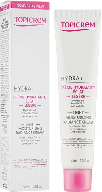 Topicrem Hydra + Light Moisturizing Radiance Cream Легкий зволожуючий крем для сяйва шкіри 40ml (1007643-15213) - Фото 2 Topicrem Hydra + Light Moisturizing Radiance Cream Легкий зволожуючий крем для сяйва шкіри 40ml (1007643-15213) - зображення 2