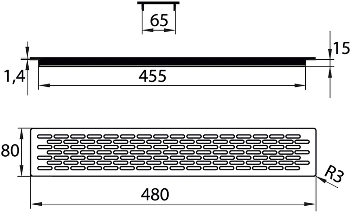 Решетка вентиляционная Шахматка 480х80 Белая (DC148685) - изображение 2