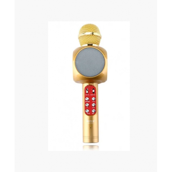 Мікрофон-колонка караоке bluetooth WS-1816 з підсвіткою Gold - зображення 2