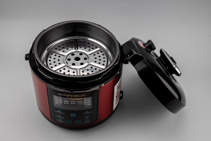 Мультиварка-скороварка Grunhelm MPC-25, 5 л, 1000 Вт, 25 программ, сенсорное управление, красно-черная - изображение 14