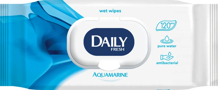 Упаковка вологих серветок Daily Fresh універсальних 2 пачки по 120 шт. (42228305) - изображение 2
