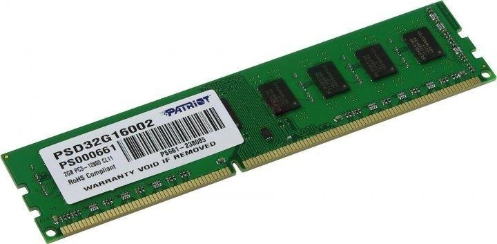 Модуль памяти DDR3 2GB/1600 Patriot Signature Line (PSD32G16002) - изображение 1