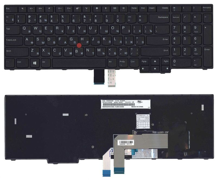 Клавиатура для ноутбука Lenovo Thinkpad (E570, E575) Black, (Black ...