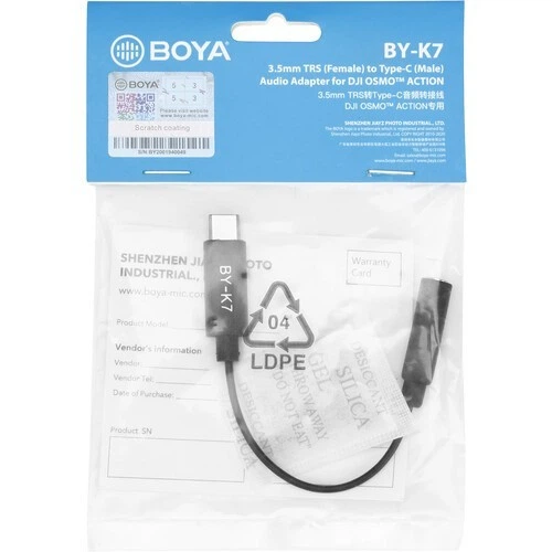 Переходник для подключения микрофона к DJI OSMO Action через Type-C Boya BY-K7 - изображение 4