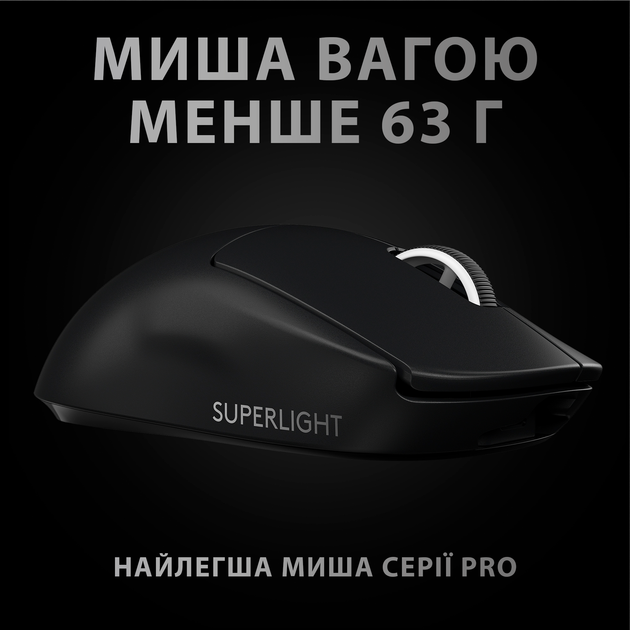 Миша Logitech G Pro X Superlight Wireless Black (910-005880) - Фото 3 Миша Logitech G Pro X Superlight Wireless Black (910-005880) - зображення 3