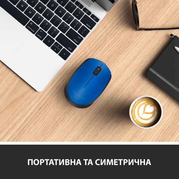 Миша Logitech M171 Wireless Black/Blue (910-004640) - зображення 3
