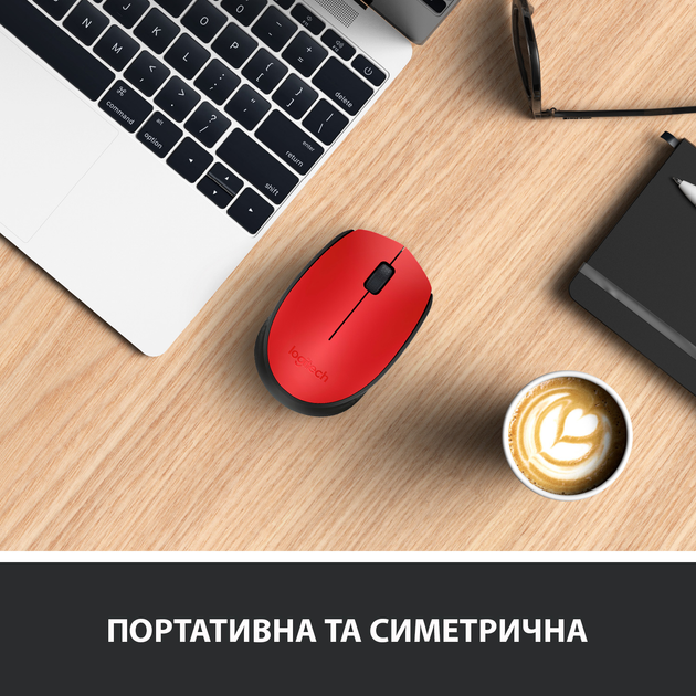 Мышь Logitech M171 Wireless Black/Red (910-004641) - изображение 3