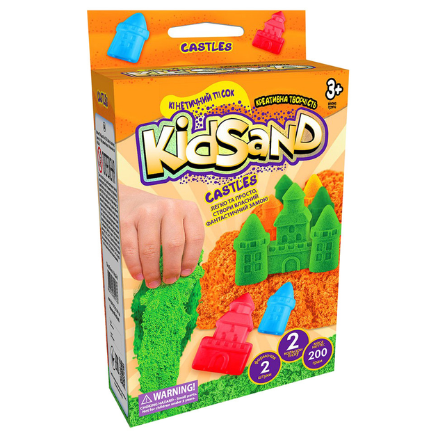 Кинетический песок KidSand KS-05, 200 г в наборе Оранжевые замки - Фото 1 Кинетический песок KidSand KS-05, 200 г в наборе Оранжевые замки - изображение 1