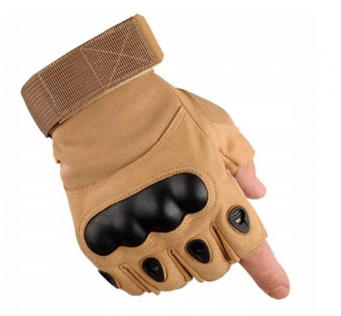 Перчатки тактические без пальцев (пара) OAKLEY, размер L, цвет Бежевый - изображение 1