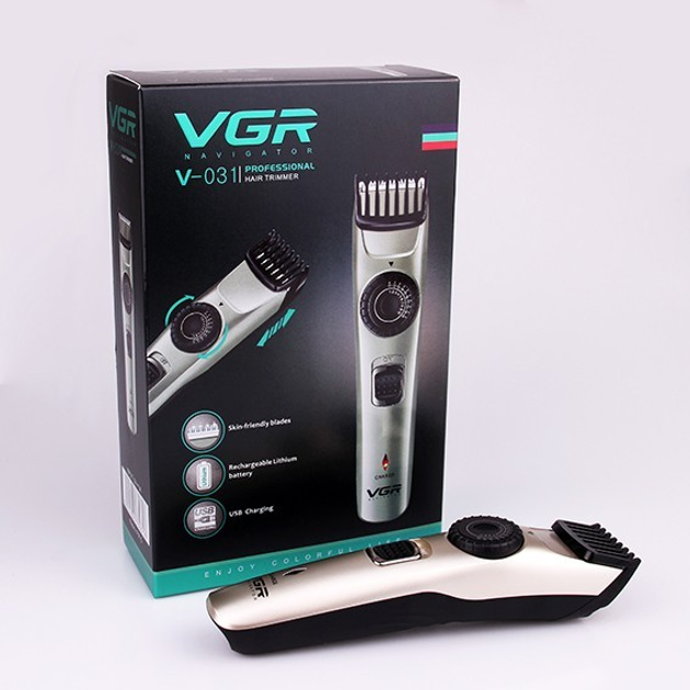 Универсальная машинка триммер для стрижки волос беспроводная VGR V-031 Pro + Щеточка для чистки - изображение 2