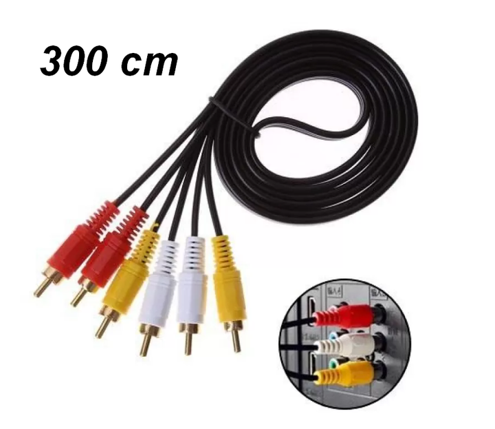 Кабель AV тюльпан 3RCA - 3RCA аудіо-відео 300 см - Фото 1 Кабель AV тюльпан 3RCA - 3RCA аудіо-відео 300 см - изображение 1