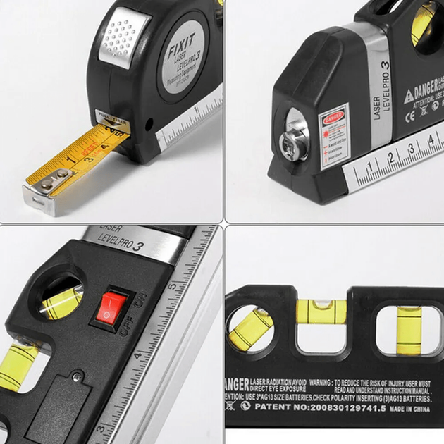 Лазерный уровень со встроенной рулеткой Fixit Laser Level PRO 3 (1706224201) - изображение 8