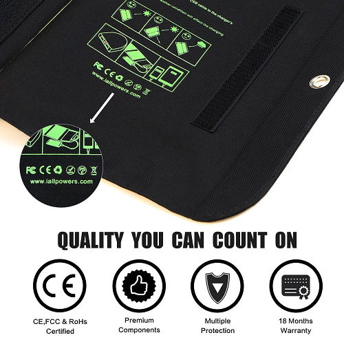 Портативная солнечная панель Allpowers 21W 10000 mah AP-SP-002-BLA встроенный power bank USB Type-C - изображение 5