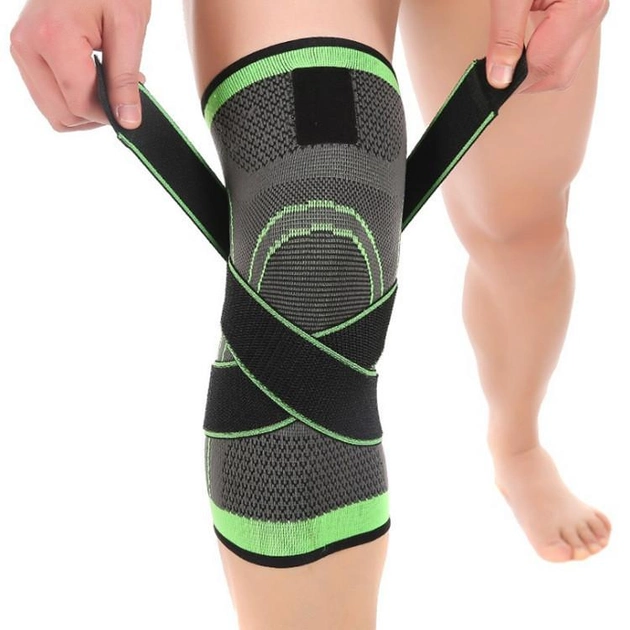 Бандаж коленного сустава KNEE SUPPORT / Наколенник эластичный для суставов, цвет серо-зеленый - изображение 7