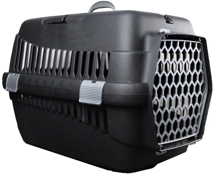 Переноска Pets Collection 2 55 х 39 х 36 см Черная с серыми дверьми ...