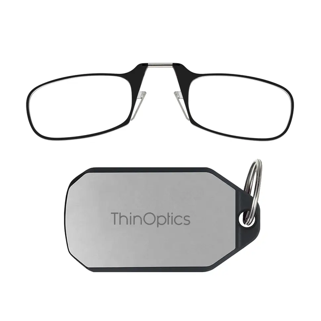 Очки для чтения Thinoptics 1.00, черные / Брелок для ключей металл (KCM1.0B) - Фото 2 Очки для чтения Thinoptics 1.00, черные / Брелок для ключей металл (KCM1.0B) - изображение 2