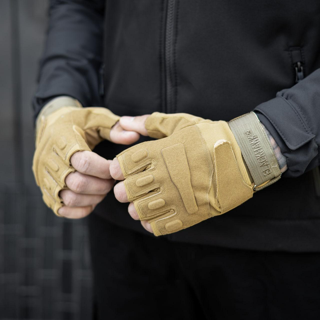 Тактические перчатки,беспалые, без накладки, Coyote XL - изображение 2