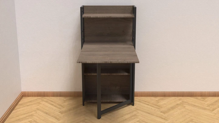 Стол книжка с этажеркой Практик 1 Ferrum-decor 1200x640x990 Черный металл ДСП Дуб Сонома Трюфель 16 мм (PRA105) - Фото 5 Стол книжка с этажеркой Практик 1 Ferrum-decor 1200x640x990 Черный металл ДСП Дуб Сонома Трюфель 16 мм (PRA105) - изображение 5