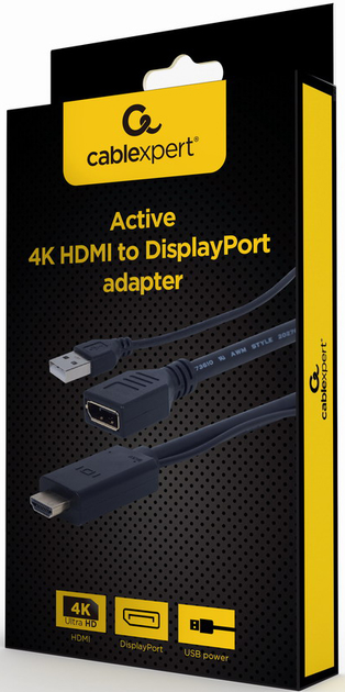 Адаптер-переходник Cablexpert DisplayPort - HDMI 0.1 м Черный (A-HDMIM ...