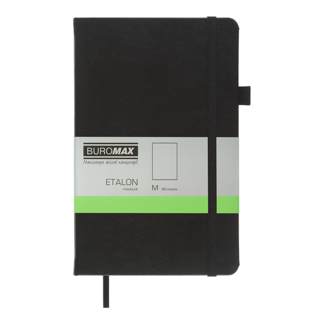 Книга записна Buromax Etalon 125х195мм 96 аркушів чистый блок обкладинка зі штучної шкіри чорна (BM.291060-01) - Фото 1 Книга записна Buromax Etalon 125х195мм 96 аркушів чистый блок обкладинка зі штучної шкіри чорна (BM.291060-01) - зображення 1