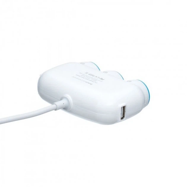 Автомобільний зарядний пристрій Трійник розгалужувач 3 виходи + 2USB 2.1A Hoco C1 USB Hub Білий - зображення 4