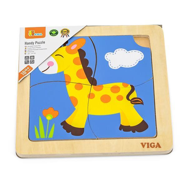 Деревянный мини-пазл Viga Toys Жираф, 4 эл. (51319) – фото, отзывы ...