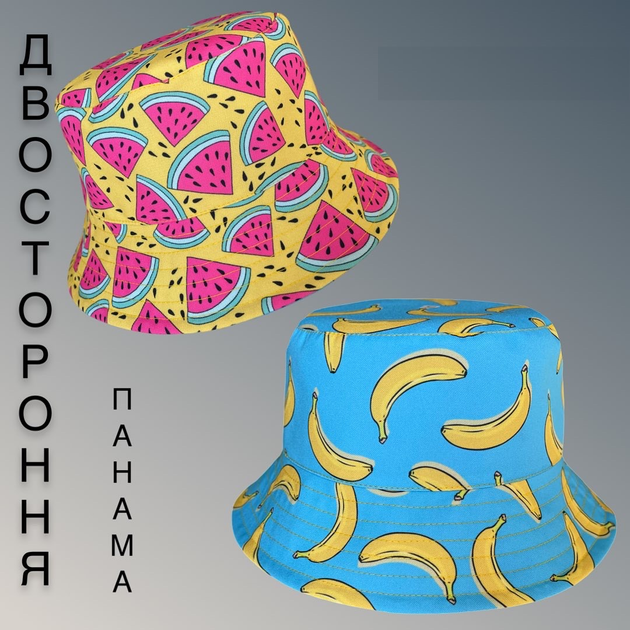 Панама банан арбуз двухсторонняя М – Стильные аксессуары с доставкой ...