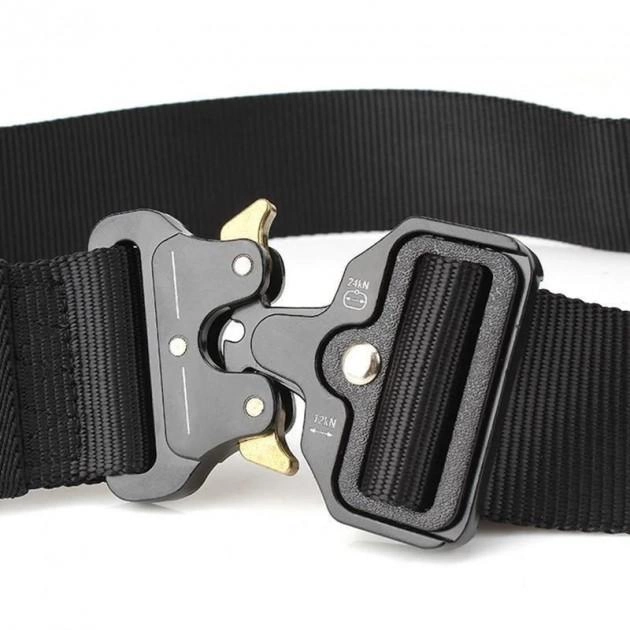 Тактический нейлоновый армейский ремень Tactical Belt с пряжкой “COBRA” / 125 см / Black - изображение 2
