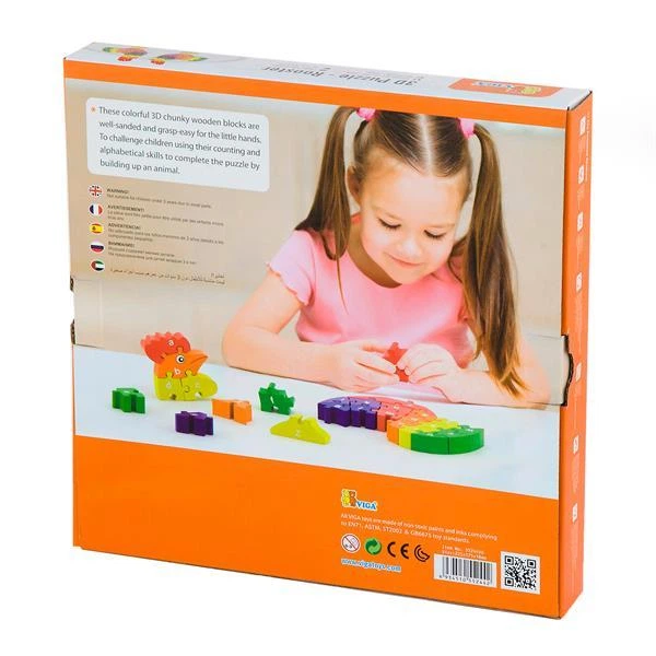 Дерев'яний пазл Viga Toys Півник по літерах (55244N) - зображення 3