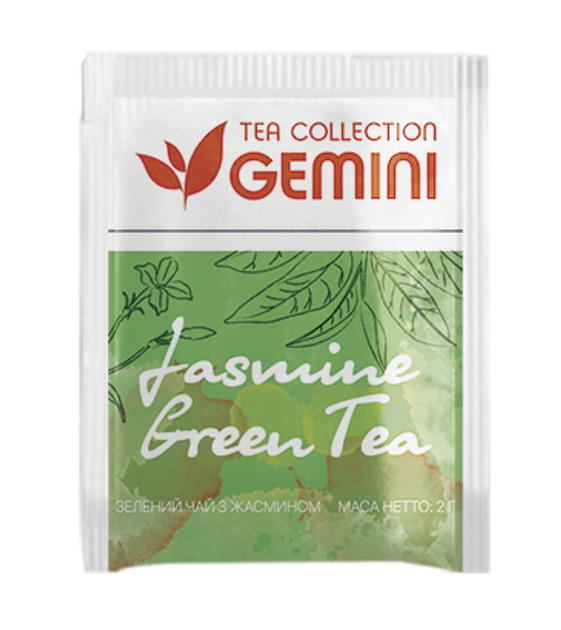Чай Gemini в пакетиках Jasmine Green Tea Зелений чай з жасмином 50 шт ...
