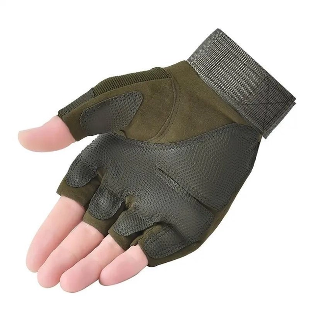 Тактические перчатки беспалые Oakley (велорукавицы, моторукавицы) Олива М - изображение 2