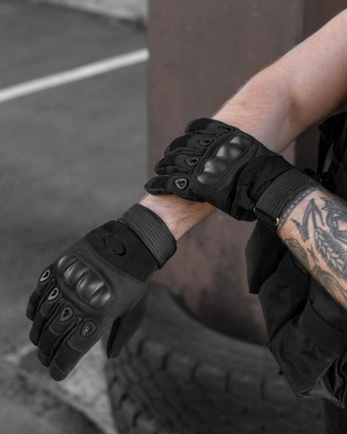 Тактичні рукавиці повнопалі Oakley (велорукавиці, моторукавиці) Чорні L - зображення 2