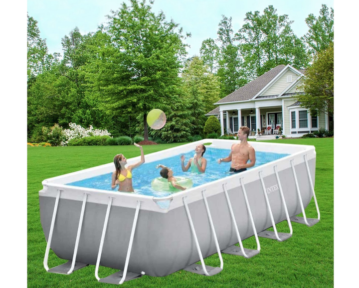 Каркасный бассейн Intex 6836 л 400x200x100 см с лестницей ПВХ Серый (IP ...