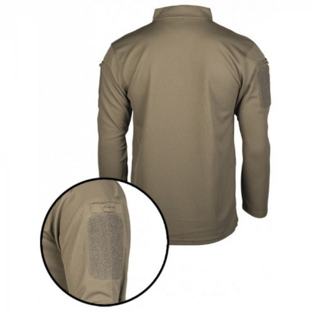 Тактическая футболка летняя поло с длинным рукавом, футболка ЗСУ Олива MIL-TEC XL - изображение 2