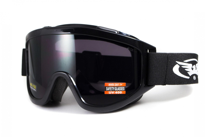 Захисні окуляри маска Global Vision Windshield Smoke AF сірі (є можливість купити інші кольори лінз) з діоптрійною вставкою - зображення 2