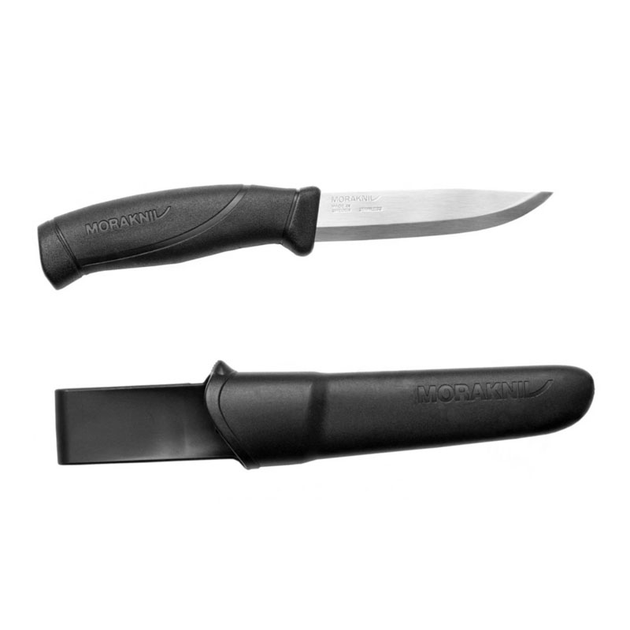 Нож походный туристический MORA Morakniv Companion Black для выживания кемпинга и для дома нескладной из нержавеющей стали с ножнами на ремень - изображение 1