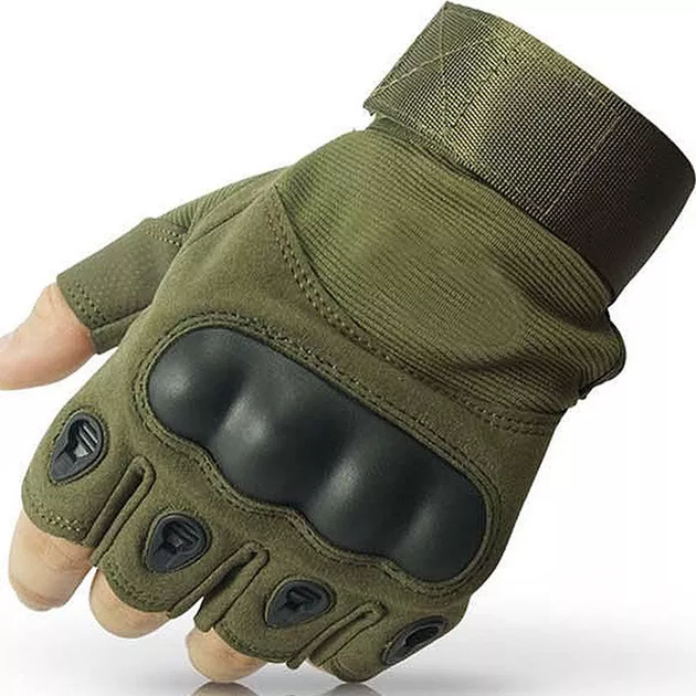 Перчатки Тактические без пальцев Зеленый Военные Clefers Tactical GLV размер L (5002112) - зображення 1