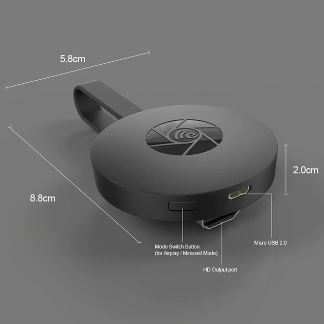 4K медіаплеєр Chromecast з Wi-Fi для перегляду ТБ, YouTube (5002052) - зображення 4