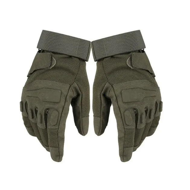 Тактичні рукавички із закритими пальцями літні з кісточками Хакі - зображення 1