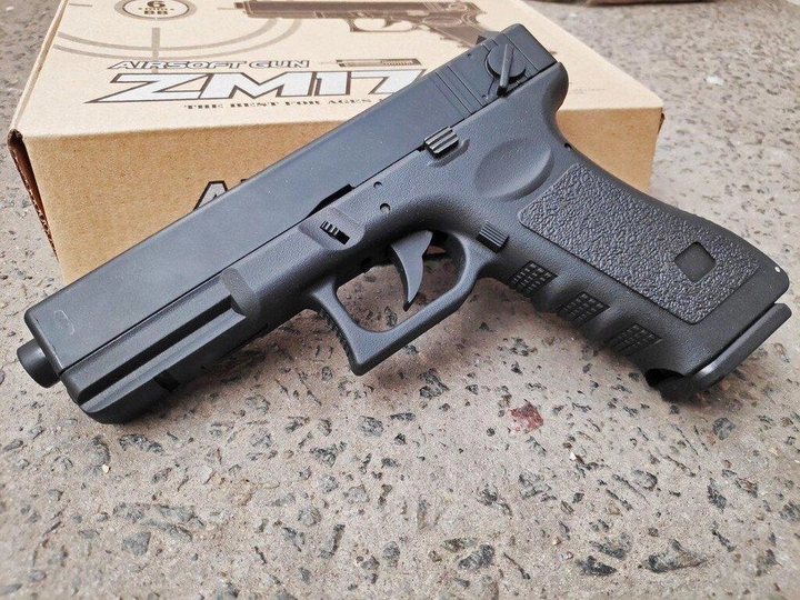Страйкбольный Пистолет CYMA ZM 17 Glock 18C металл, пластик стреляет пульками 6 мм Черный - изображение 2