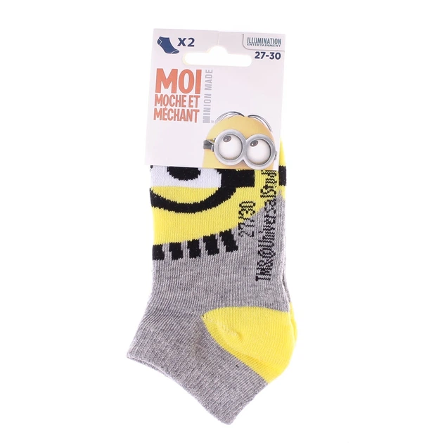 Носки Minions Socks 2-pack 27-30 gray/white 36775-1 - изображение 2