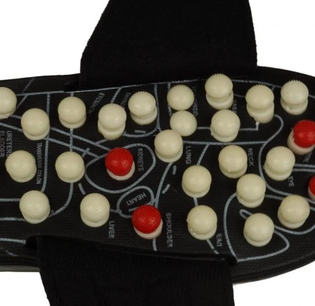 Рефлекторные массажные тапочки Supretto 44-45 Черный с белым (52360004) - изображение 2