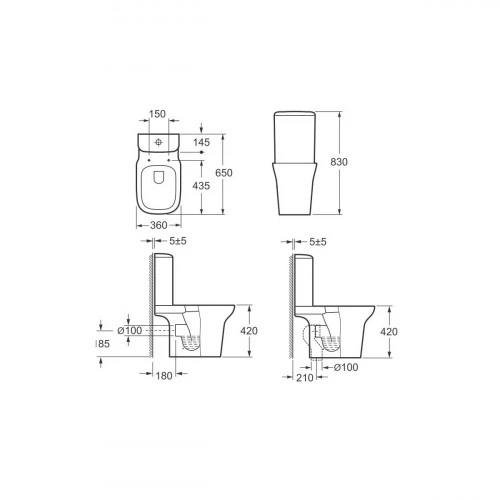 8390023 TYROL Компакт безобідковий+кришка soft close (3уп) PRIMERA ag-367401 - изображение 2