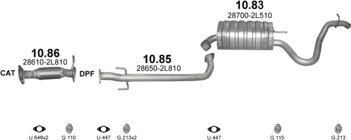 Глушитель POLMO Hyundai i30 1.4i/1.6i SW (10.83)-(858777) (Polmo-10.83) - изображение 1