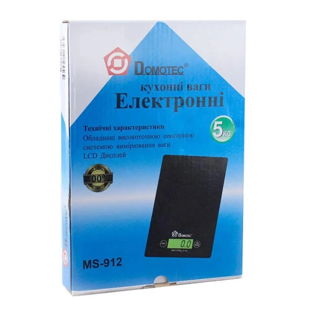 Сенсорні платформні електронні кухонні ваги до 5 кг Domotec MS 912 Червоні - зображення 13