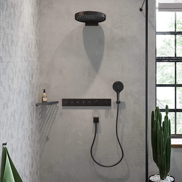 Лейка для верхнего душа HANSGROHE Rainfinity 250мм латунь черная 26228670 - изображение 4