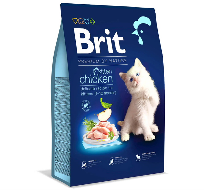 Сухой корм для котят Brit Premium by Nature Cat Kitten 8 кг (курица) №171866 - Фото 1 Сухой корм для котят Brit Premium by Nature Cat Kitten 8 кг (курица) №171866 - изображение 1