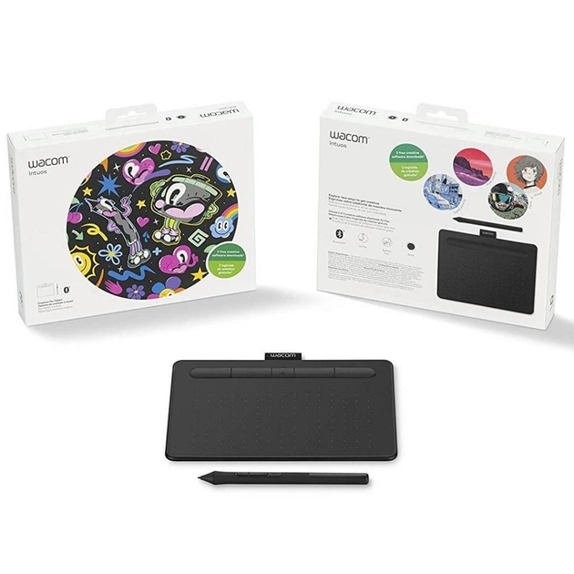 Графічний планшет Wacom Intuos S (CTL-4100WLK-N) Чорний з USB та Bluetooth + Pen 4K - Фото 4 Графічний планшет Wacom Intuos S (CTL-4100WLK-N) Чорний з USB та Bluetooth + Pen 4K - зображення 4