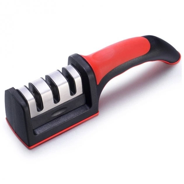 Точилка для ножів кухонна ручна Sharpener RS-168 Червоно-чорний - Фото 3 Точилка для ножів кухонна ручна Sharpener RS-168 Червоно-чорний - зображення 3